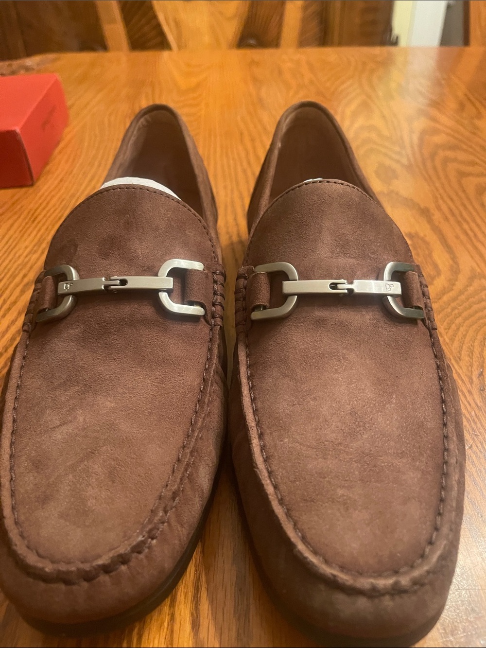 Donald J. Pliner Luxury Brown Suede Bit Loafers